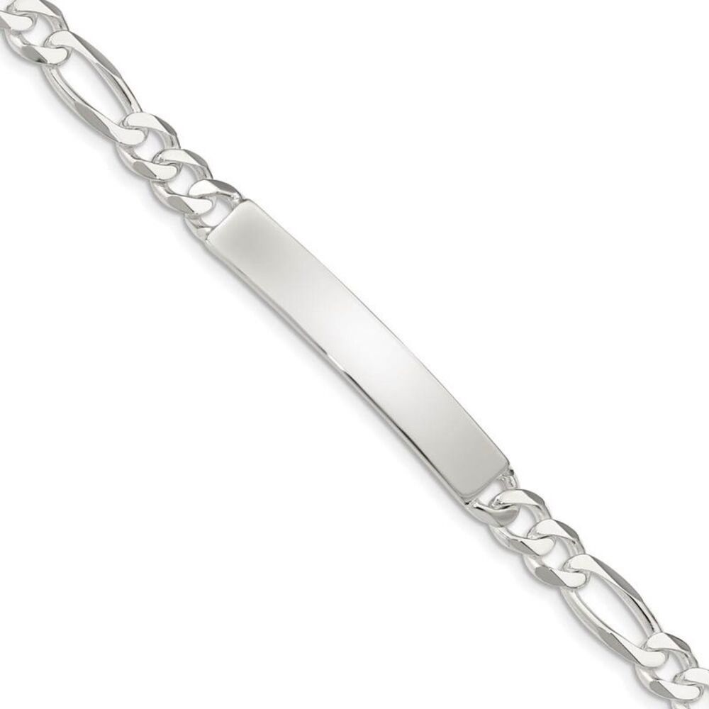 Men's 7mm Sterling Silver Figaro I.D. Bracelet, 8.5 Inch